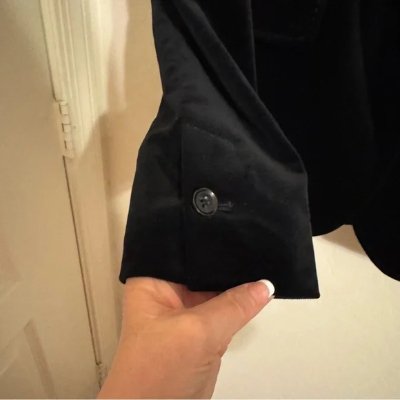 Banana Republic Crushed Velvet Black Blazer Tailored Fit Professional - Picture 3 of 10